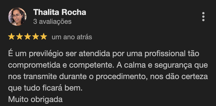 Depoimento Google Dra. Nayara Salgado